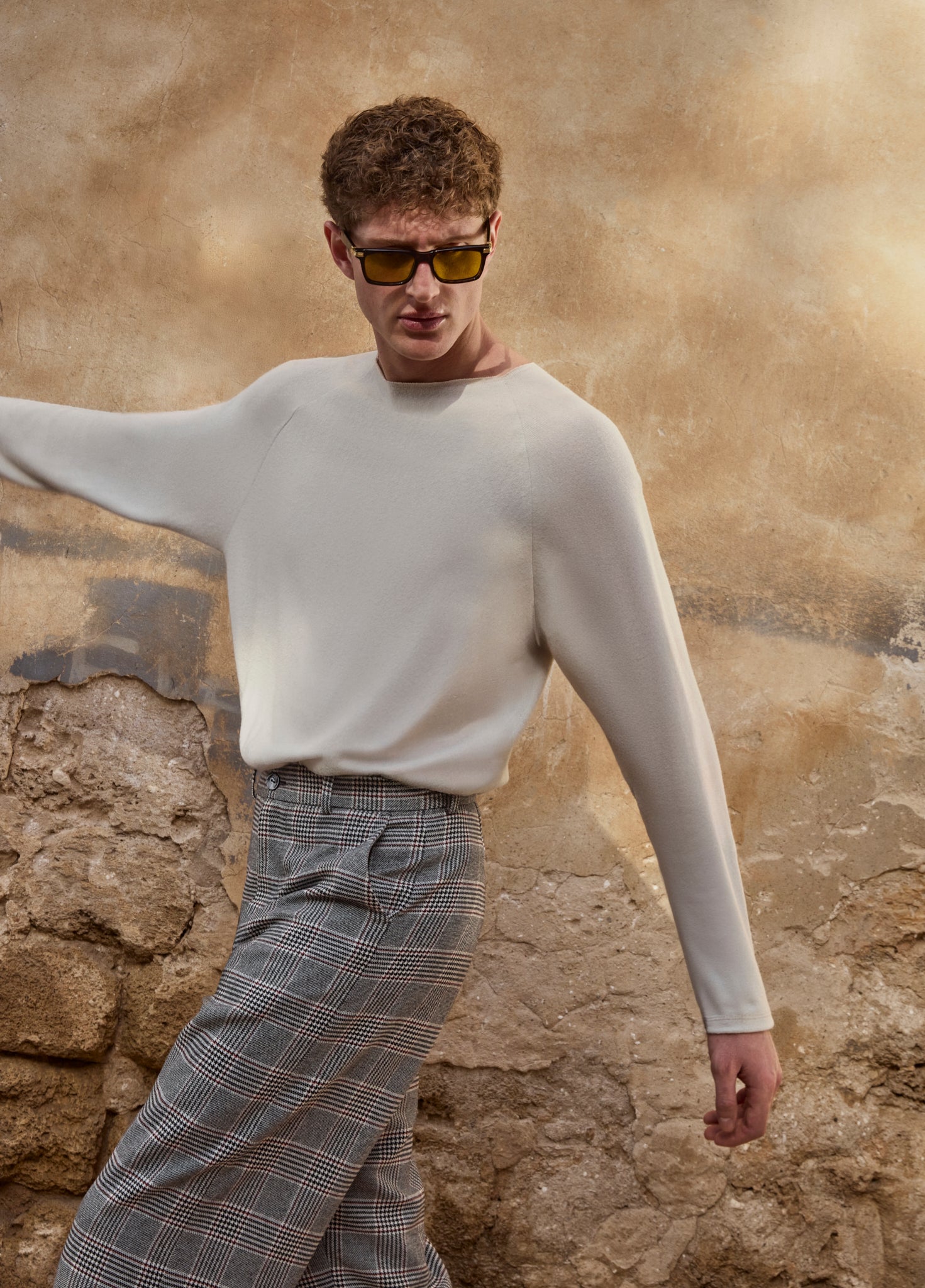 Prince of Wales Check Wool Pants