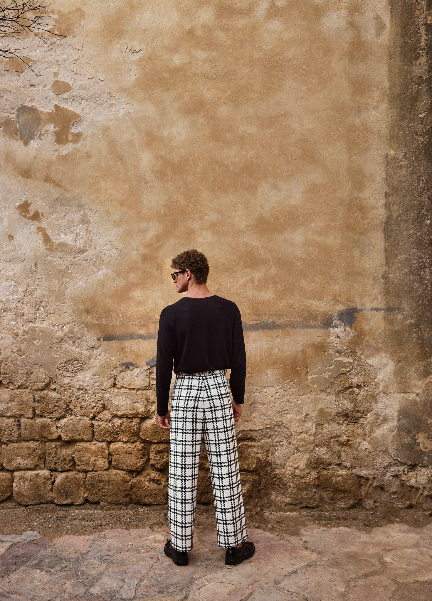 Houndstooth Wool Pants