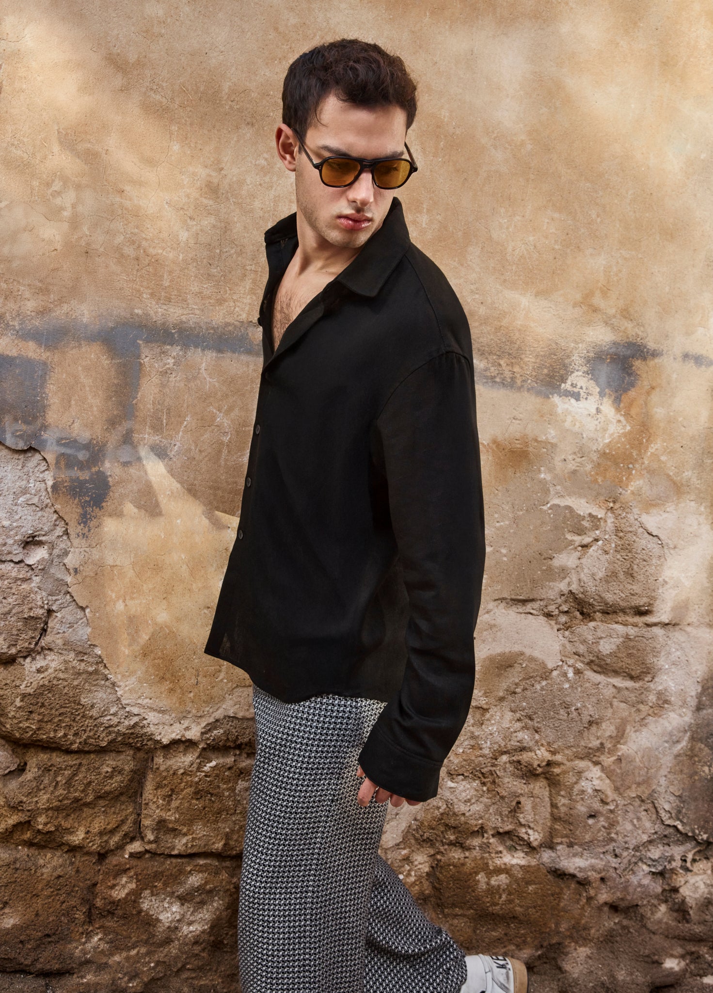 Black Linen Dress Shirt