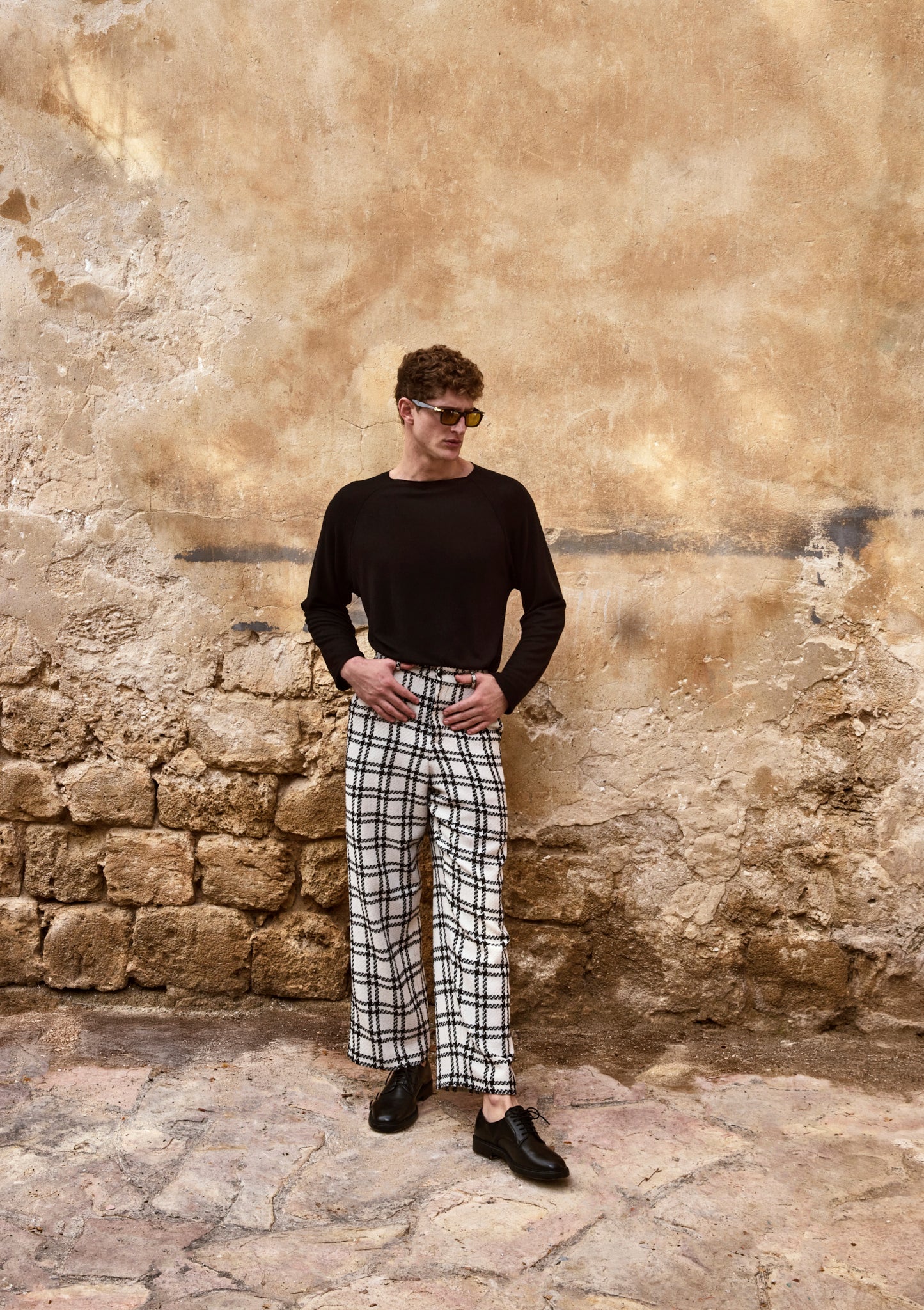 Houndstooth Wool Pants