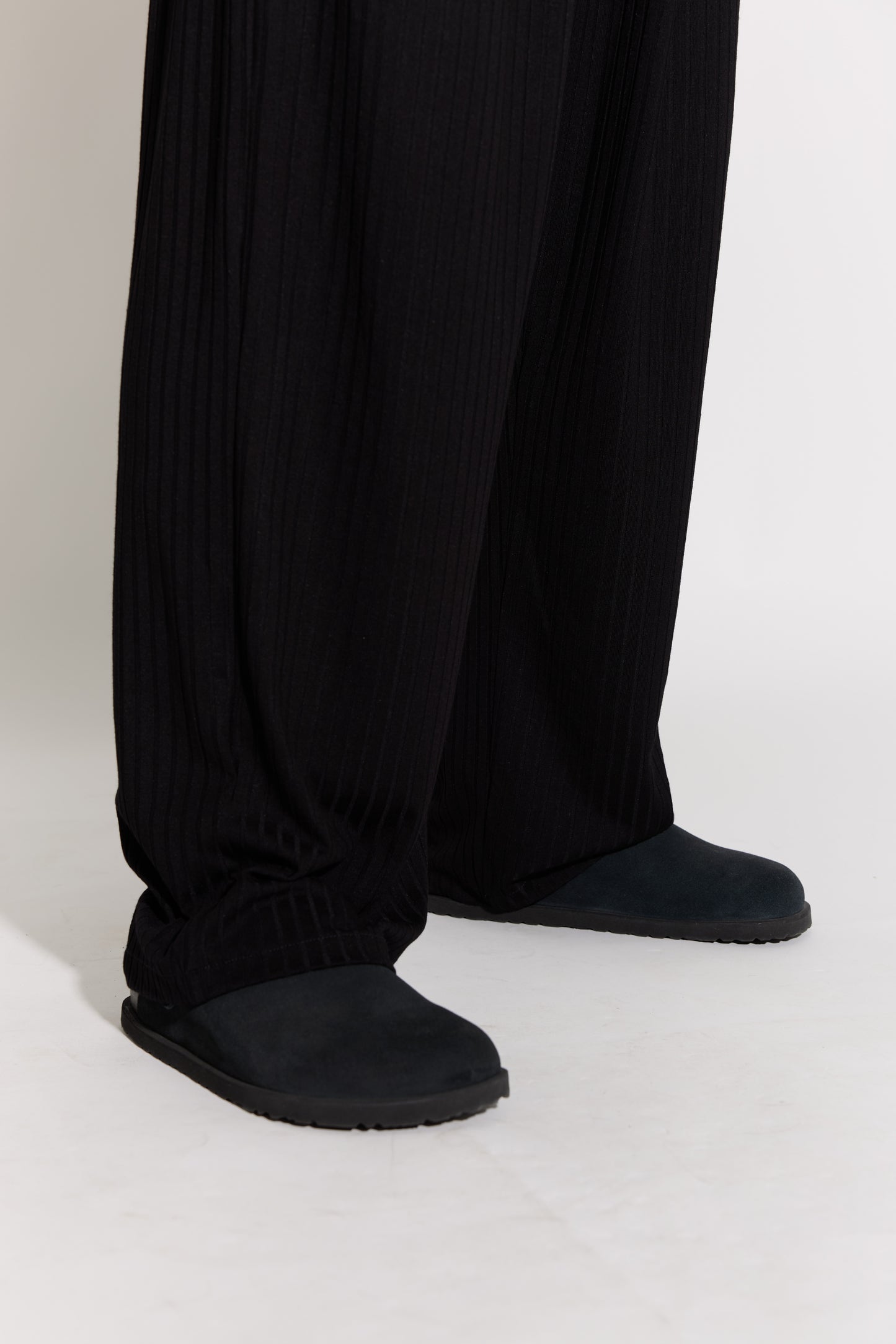 Black Plisse Trousers