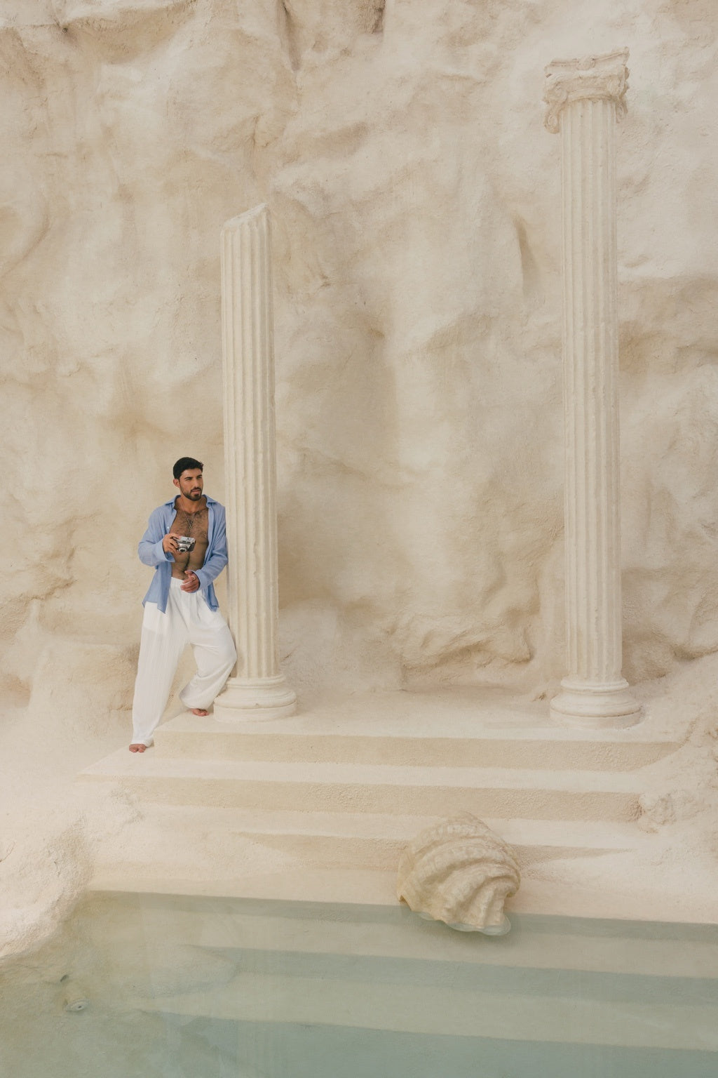 White Plisse Pants