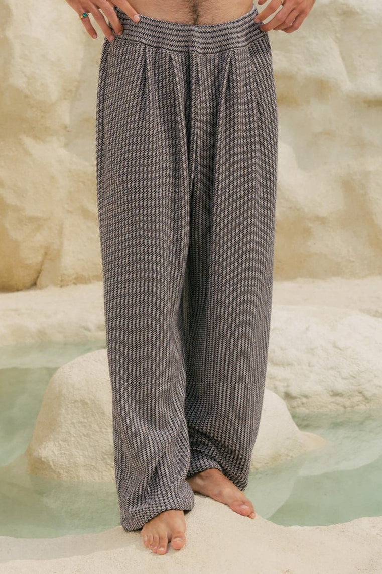 Blue and White Knitted Pants